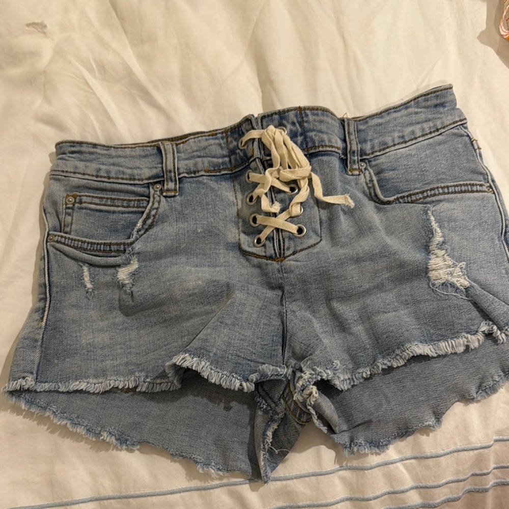 Billabong Blue Jean Shorts Distressed Cut-Off